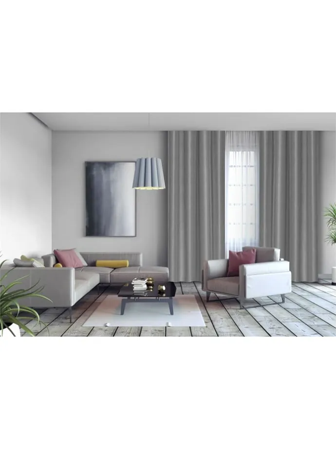 Ösenvorhang "Luxe" in Silbergrau