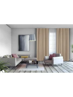 Ösenvorhang "Luxe" in Taupe