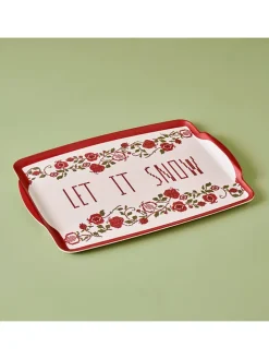 Serviertablett "Jolly" in Weiß/ Rot - B(31) x (L)43 cm
