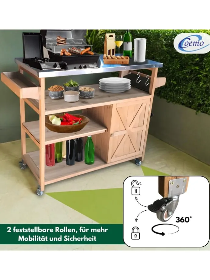 Servierwagen James Kücheninsel/-wagen in Braun