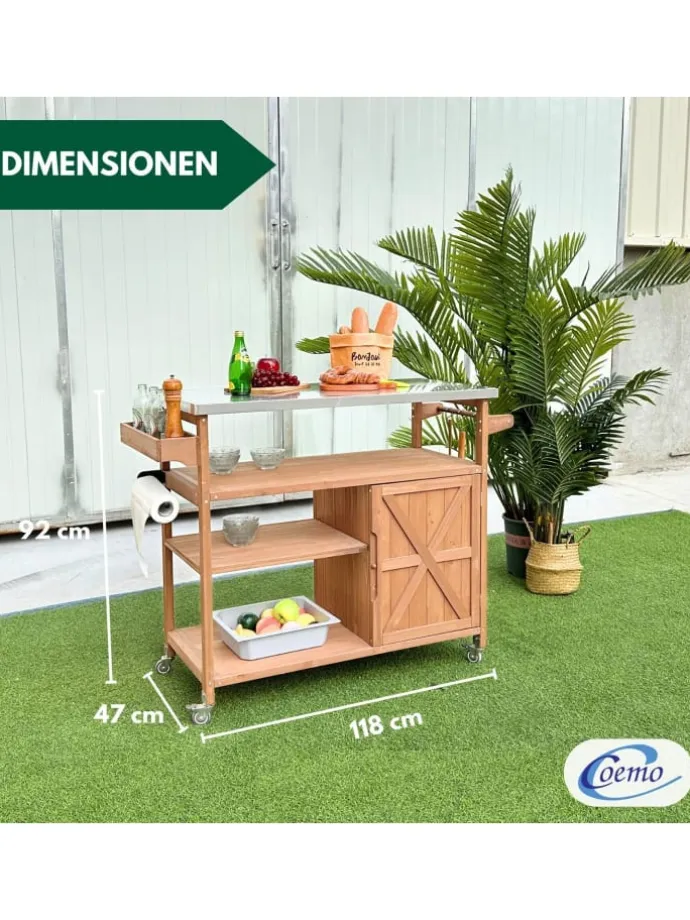 Servierwagen James Kücheninsel/-wagen in Braun