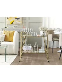 Servierwagen NOTI in Gold/Transparent - (W) 76 x (H) 83 x (L) 45 cm