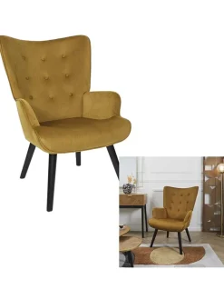 Sessel ''Giulia'' in Gelb - (B)68 x (H)96 x (T)75 cm