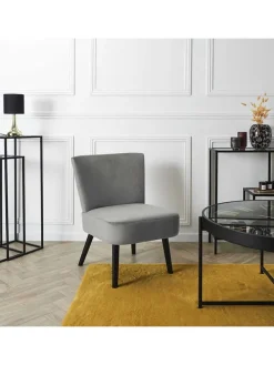 Sessel "Giulia" in Grau - (B)55 x (H)76 x (T)63 cm