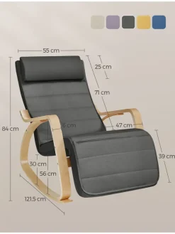 Sessel in Grau/ Hellbraun - (B)55 x (H)84 cm