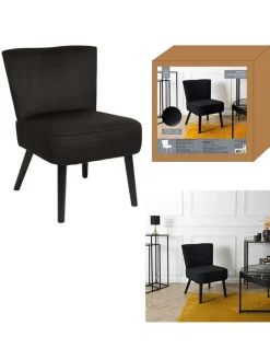 Sessel in Schwarz - (B)55 x (H)76 x (T)63 cm