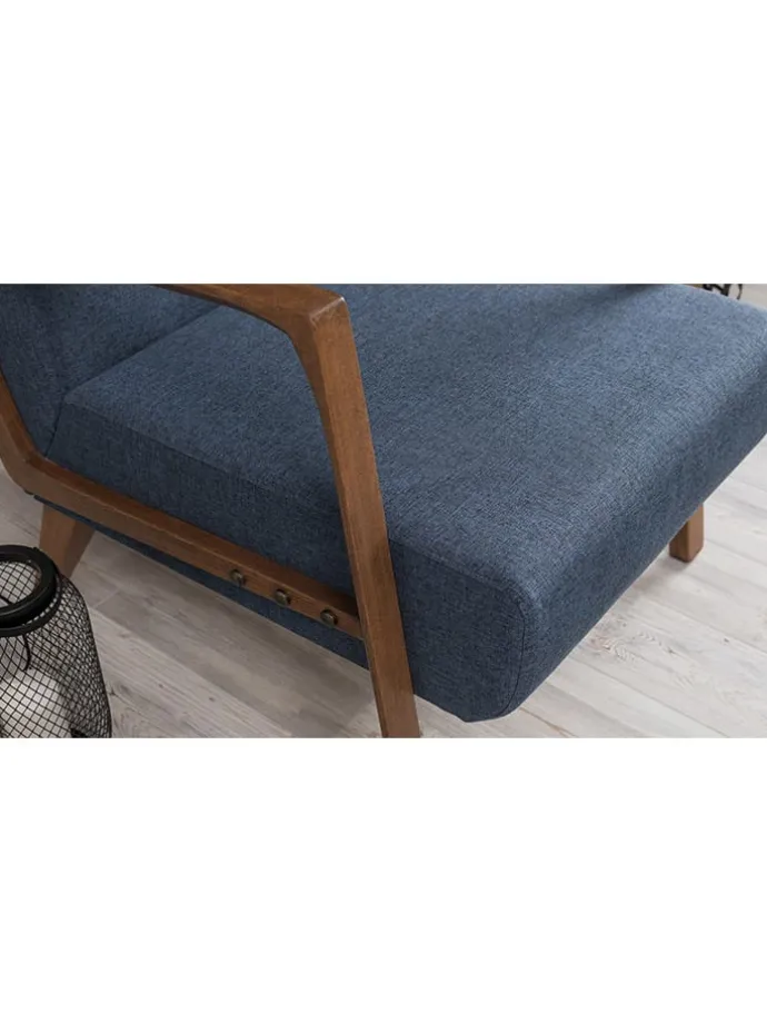 Sessel "Kemer" in Blau - (B)69 x (H)80 x (T)83 cm