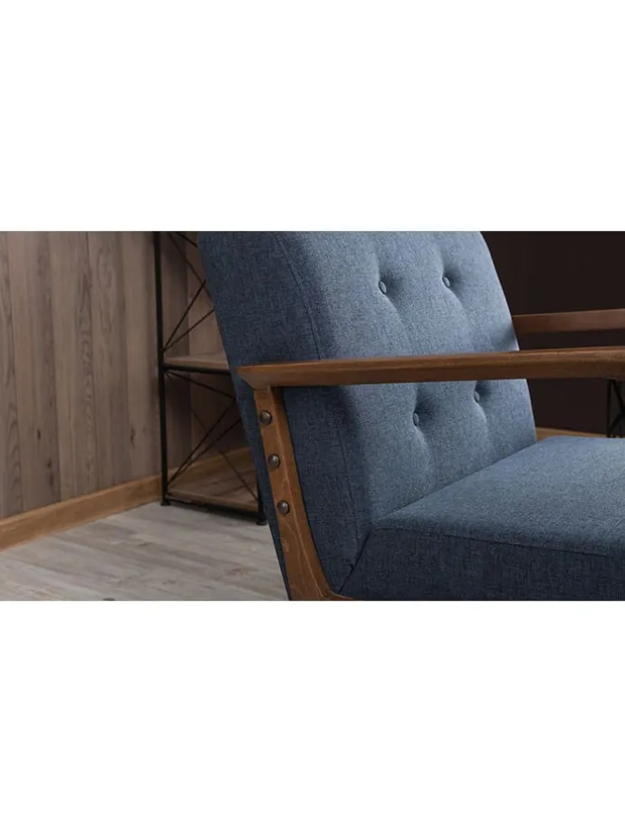 Sessel "Kemer" in Blau - (B)69 x (H)80 x (T)83 cm