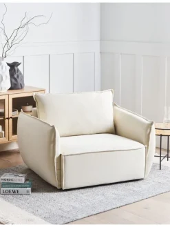 Sessel KUNES in Beige - (W) 124 x (H) 78 x (L) 94 cm