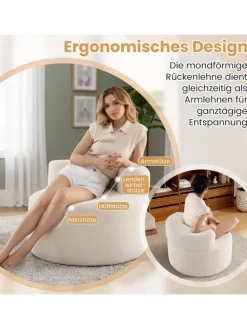 Sessel rund 200 kg Belastbar in Weiß