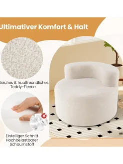 Sessel rund 200 kg Belastbar in Weiß