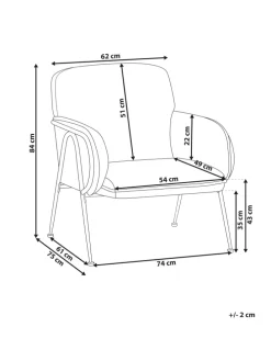 Sessel TRYSNES in Beige/Schwarz - (W) 74 x (H) 84 x (L) 75 cm