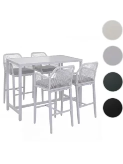 Set Bartisch + 4x Barhocker P91, Hellgrau