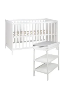 Set inkl. Wickelkommode und Beistellbett, mit Lattenrost, 60 x 120 cm