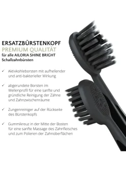 SHINE BRIGHT Charcoal Ersatzbürstenköpfe 6er Set in schwarz