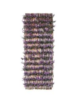 Sichtschutz aus Weide mit Blättern verschiedene Farben in Lila