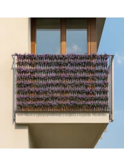 Sichtschutz aus Weide mit Blättern verschiedene Farben in Lila