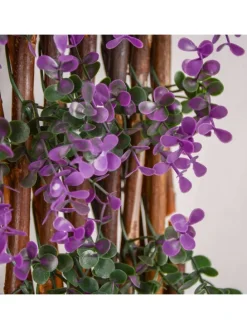 Sichtschutz aus Weide mit Blättern verschiedene Farben in Lila