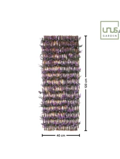 Sichtschutz aus Weide mit Blättern verschiedene Farben in Lila