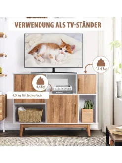 Sideboard 6 Fächer in Beige