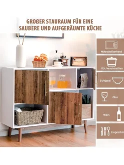 Sideboard 6 Fächer in Beige