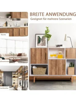 Sideboard 6 Fächer in Beige