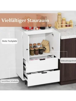 Sideboard Holz mit Metallbeinen in Weiß