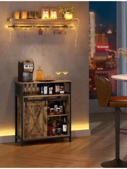 Sideboard in Braun/ Schwarz - (B)70 x (H)80 x (T)30 cm