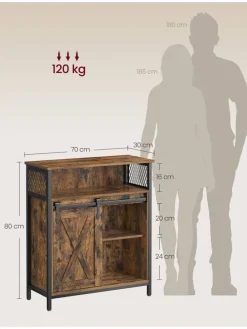 Sideboard in Braun/ Schwarz - (B)70 x (H)80 x (T)30 cm