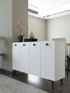 Sideboard in Weiß - (B)120 cm - (H)80 cm - (T)29,6 cm