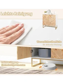 Sideboard mit 2 Türen 80 x 40 x 80 cm in Weiß