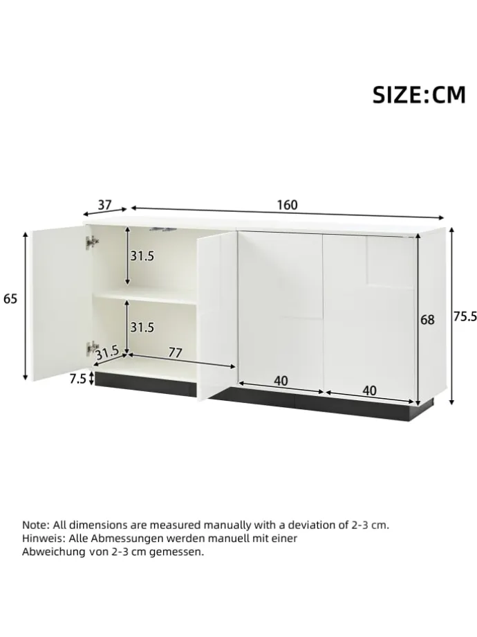 Sideboard mit Push-to-Open & Kippschutz
