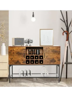Sideboard mit Weinregal 120cm in Braun