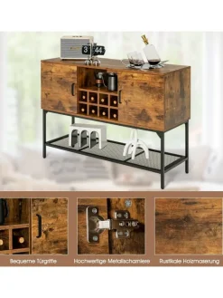 Sideboard mit Weinregal 120cm in Braun