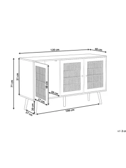 Sideboard PEROTE in Braun/Gold - (W) 120 x (H) 71 x (L) 40 cm