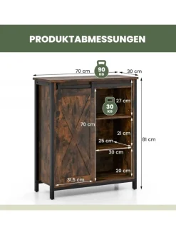 Sideboard 70x30x81cm in Braun