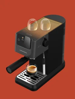 Siebträgermaschine in Schwarz - (B)14,4 x (H)30,8 x (T)42,3 cm