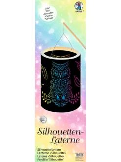 Silhouetten-Laternen-Bastelset "Eule" in Schwarz/ Bunt