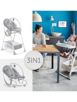 Sitn Relax 3in1 - Hochstuhl ab der Geburt, in grau,weiss
