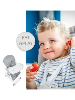 Sitn Relax 3in1 - Hochstuhl ab der Geburt, in grau,weiss