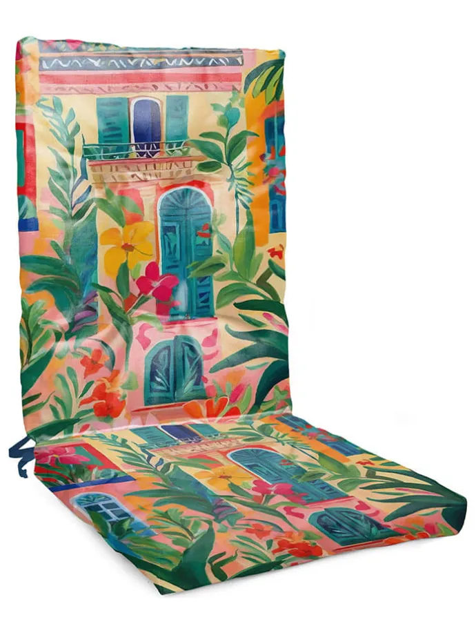 Sitzauflage "Paradise" in Orange/ Gelb/ Grün - (L)105 x (B)45 cm