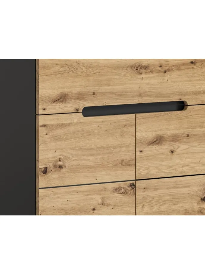 Sitzbank (B/H/T: 80x45x37 cm) in Basalt grau und Artisan Nachbildung