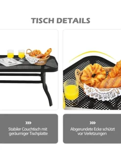 2-Sitzer Gartenbank mit Tisch in Grau