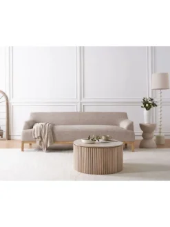 3-Sitzer Sofa SOSJO in Braun - (W) 219 x (H) 74 x (L) 83 cm