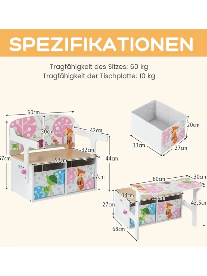 Sitzgruppe 3 in1 in Weiß