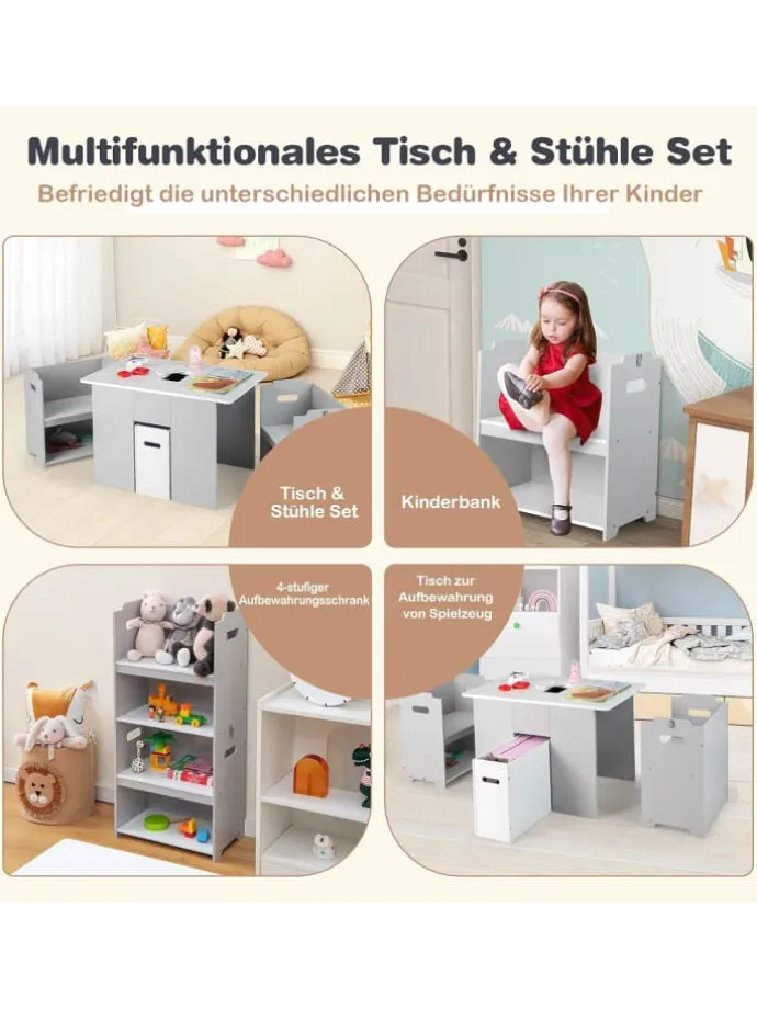 Sitzgruppe 3 tlg. Set in Grau