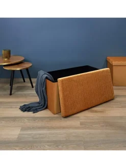 Sitztruhe in Gelb - (B)76 x (H)38 x (T)38 cm