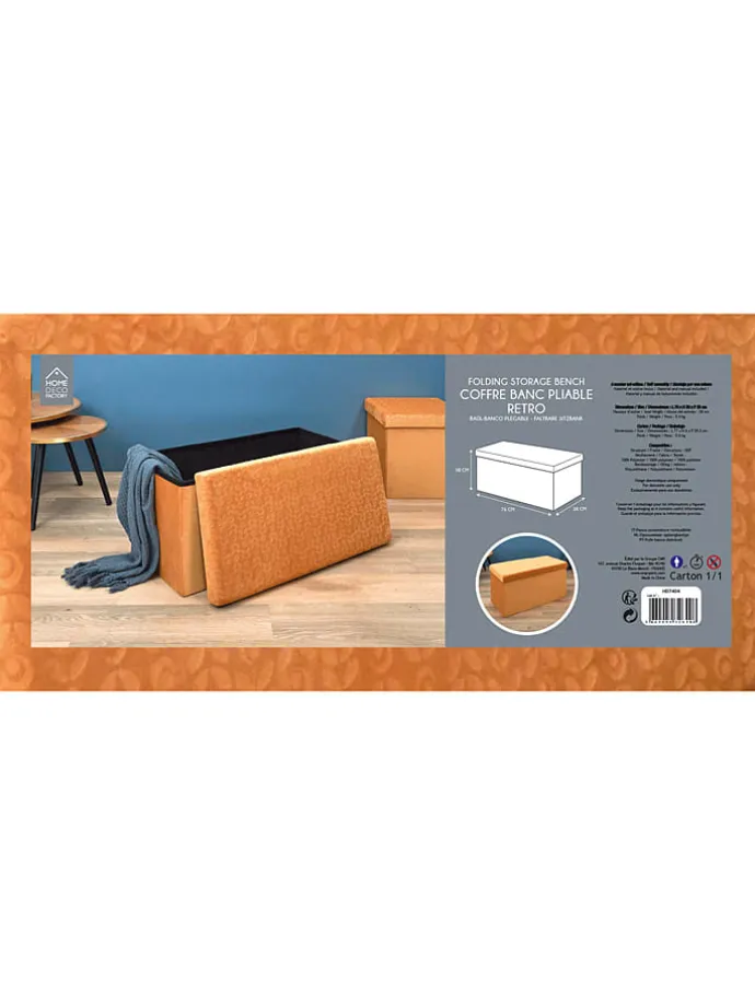 Sitztruhe in Gelb - (B)76 x (H)38 x (T)38 cm