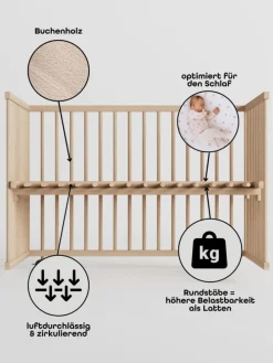 Sämann Laufgitter mit Lattenrost & Schlupfsprossen - natur - Premium Kollektion