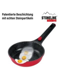 SMART Pfannen-Set 3-teilig, abnehmbarer Griff in Rubin rot